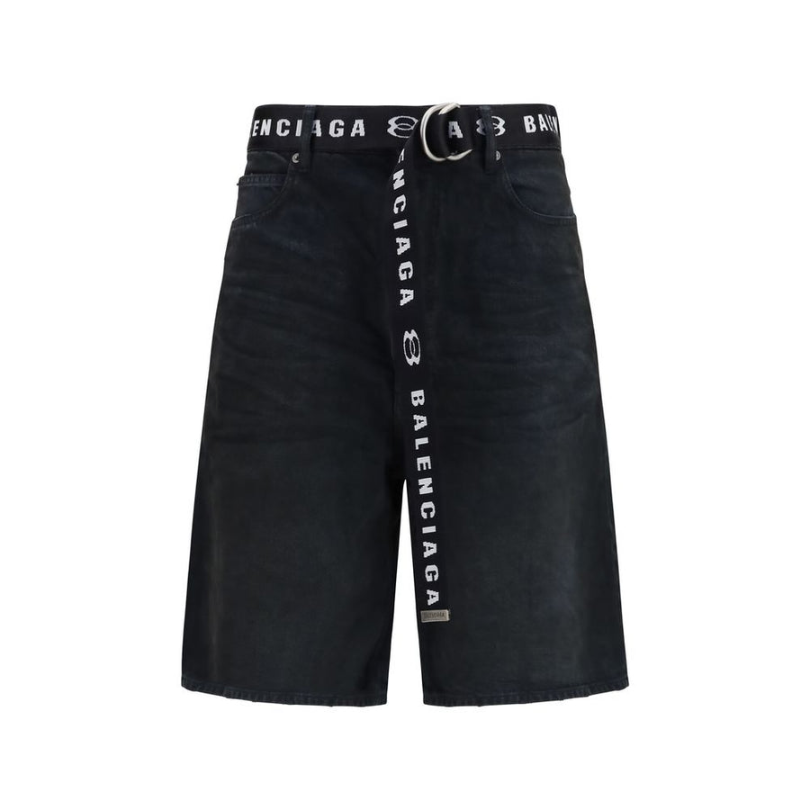 Balenciaga 100% Cotton bermuda shorts in black