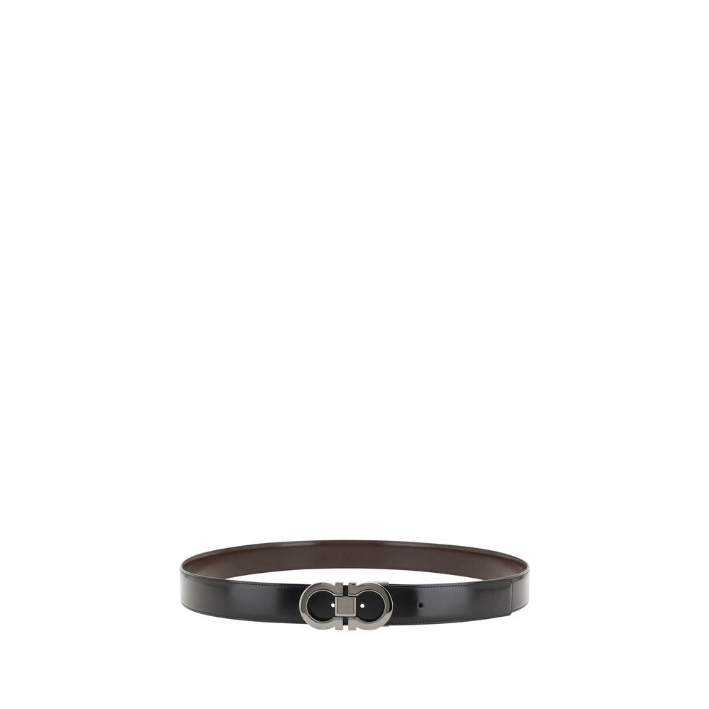 Ferragamo 100% Calf Leather Bos Taurus belt in black — view 2