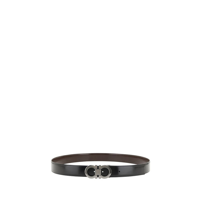 Ferragamo 100% Calf Leather Bos Taurus belt in black — view 2