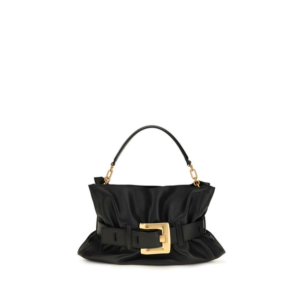 Balmain 100% Calf Leather Bos Taurus shoulder bag in black