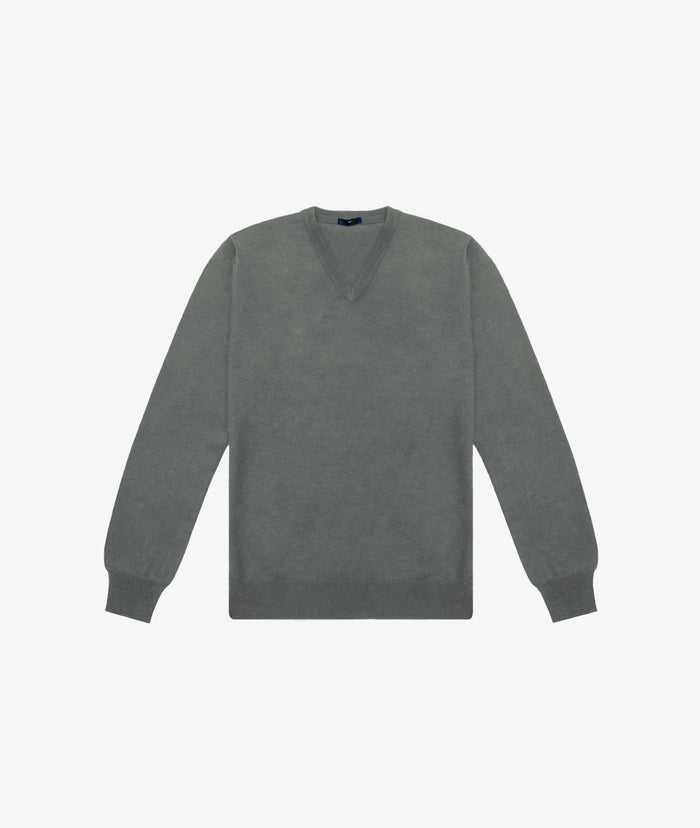 V-Neck Cashmere Sweater Stoccolma Grey V Neck
