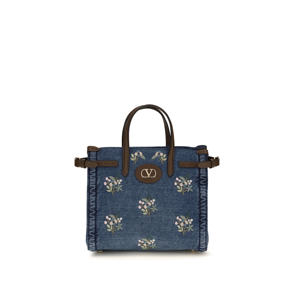 Blue Cotton Handbag Bag