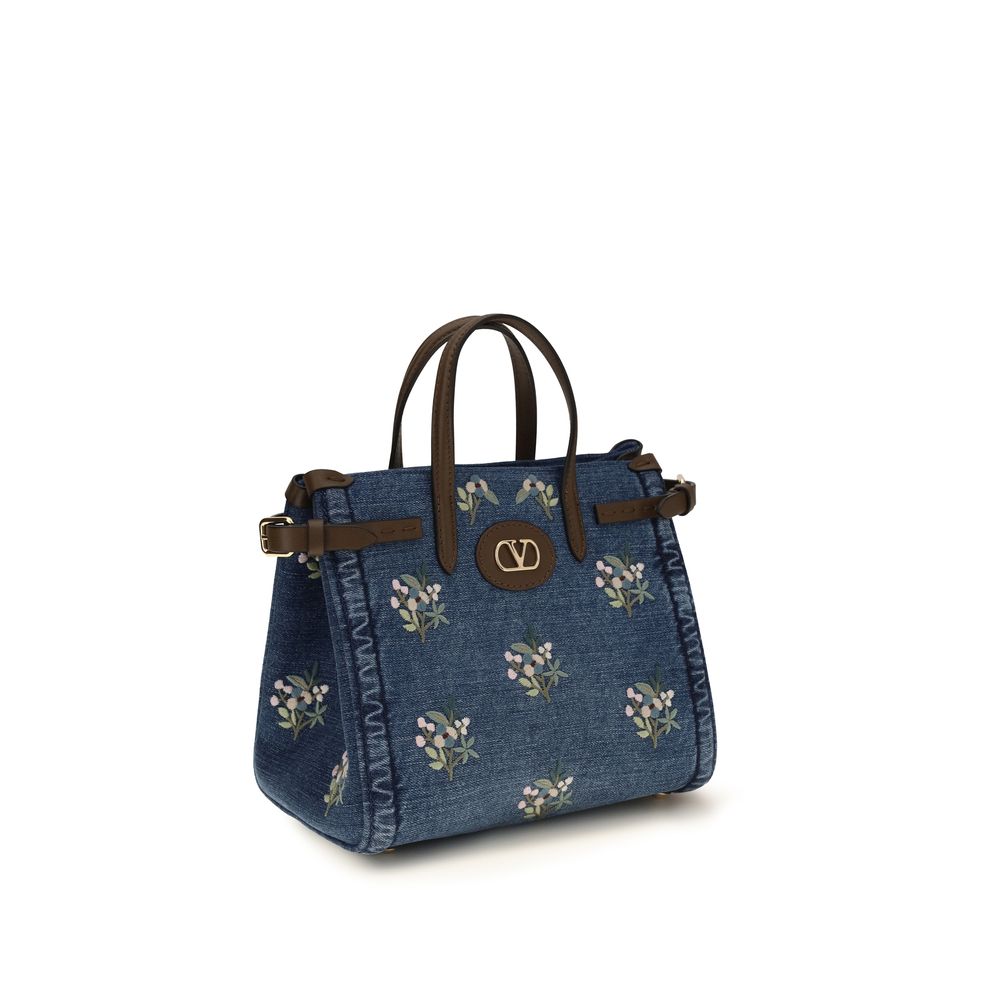 Blue Cotton Handbag Bag