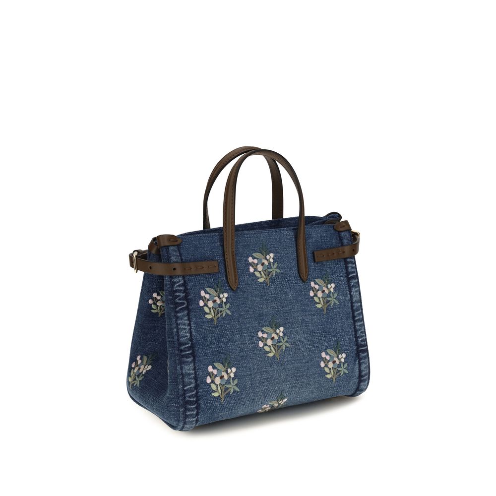 Blue Cotton Handbag Bag