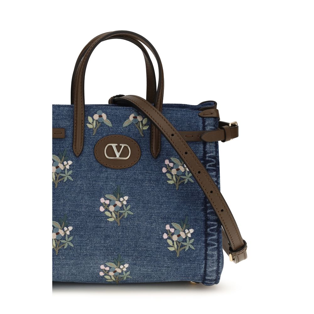Blue Cotton Handbag Bag