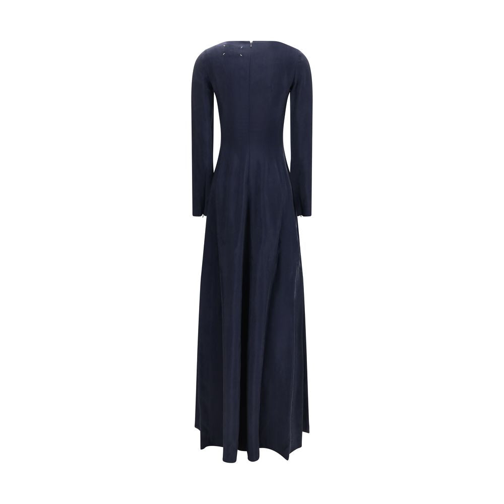 Maison Margiela 100% Cupro dress in navy — view 2