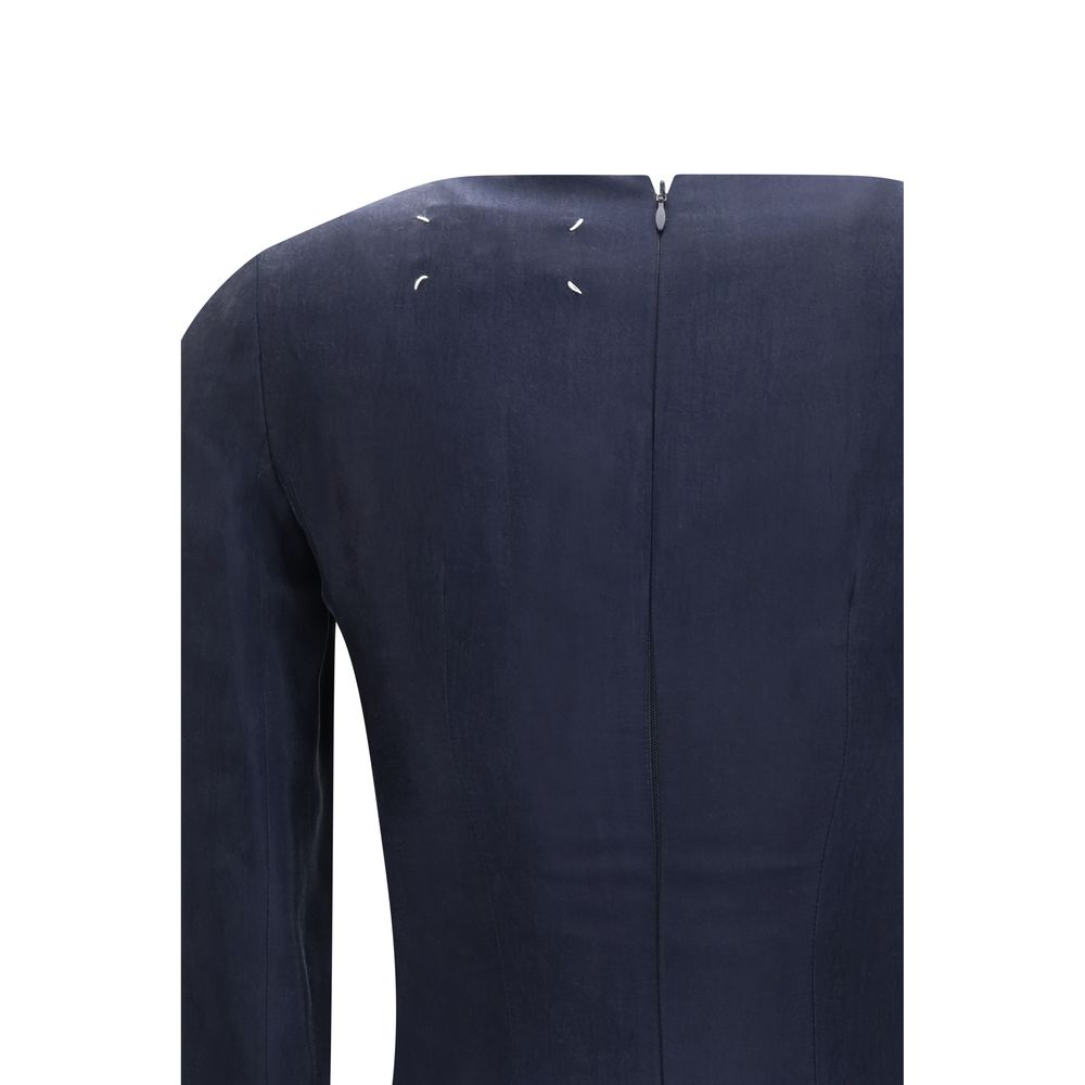 Maison Margiela 100% Cupro dress in navy — view 3