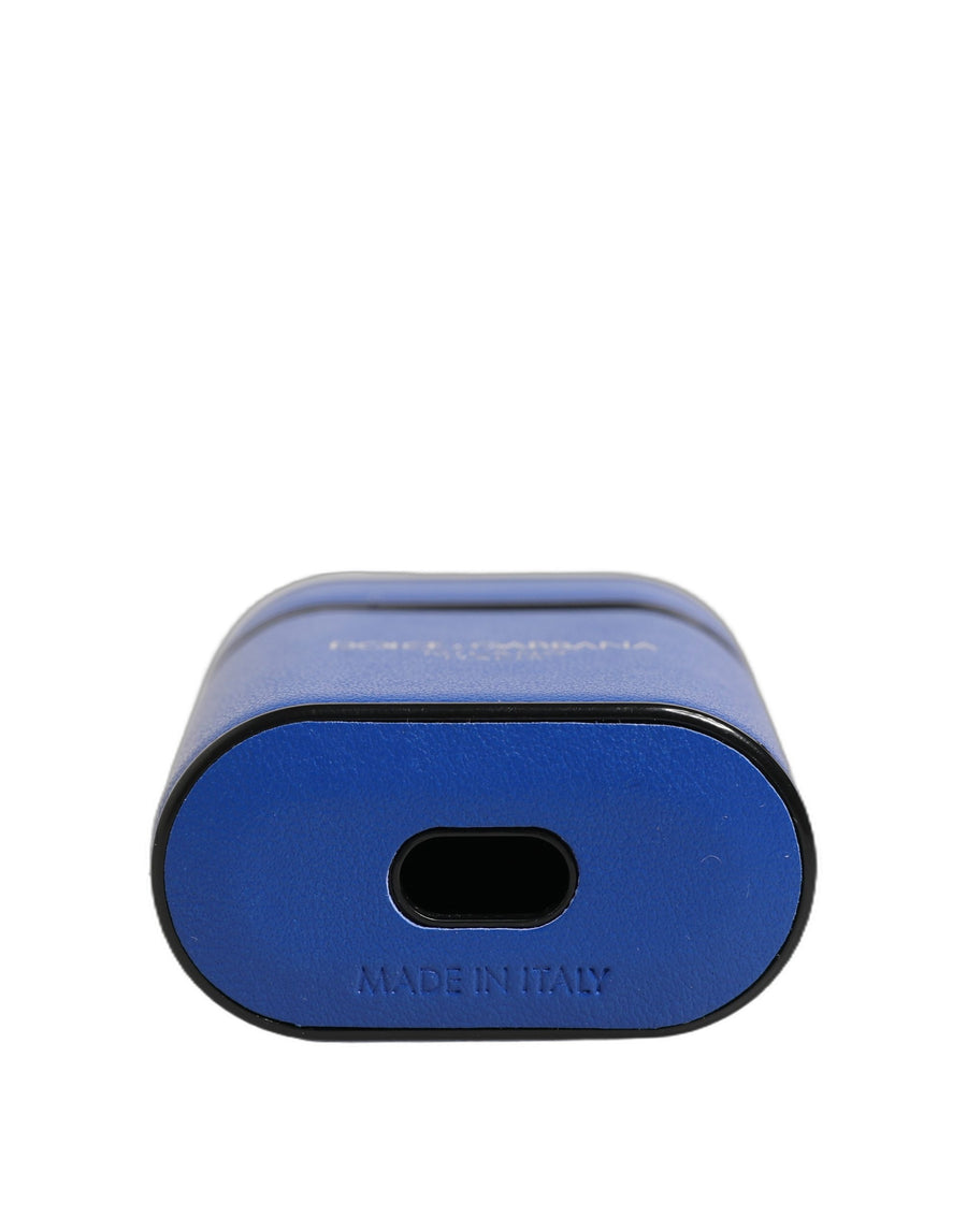 Dolce & Gabbana 95% Calf Leather airpods case in blue