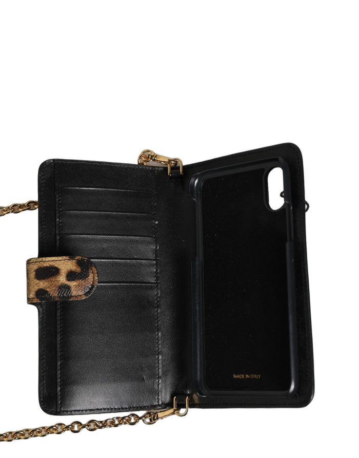 Flip Cover Brown Leopard Crystal Iphone X - Xs Case Bag