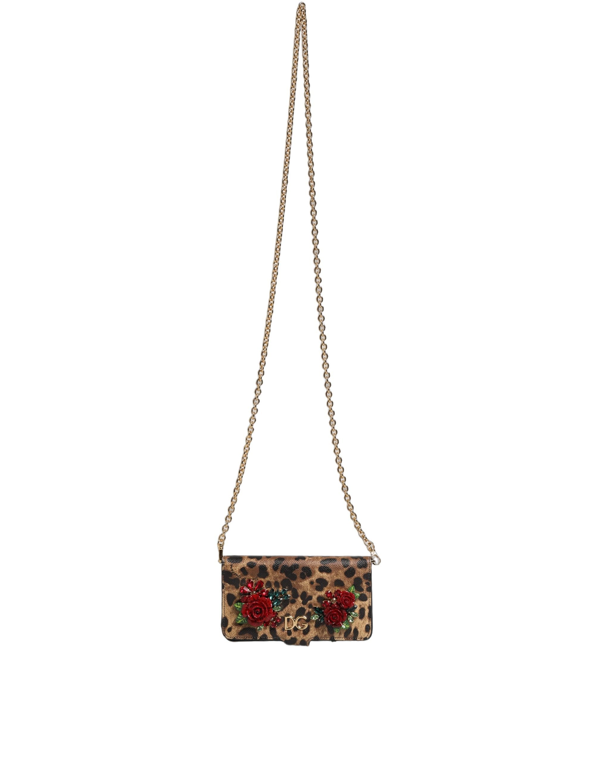 Flip Cover Brown Leopard Crystal Iphone X - Xs Case Bag