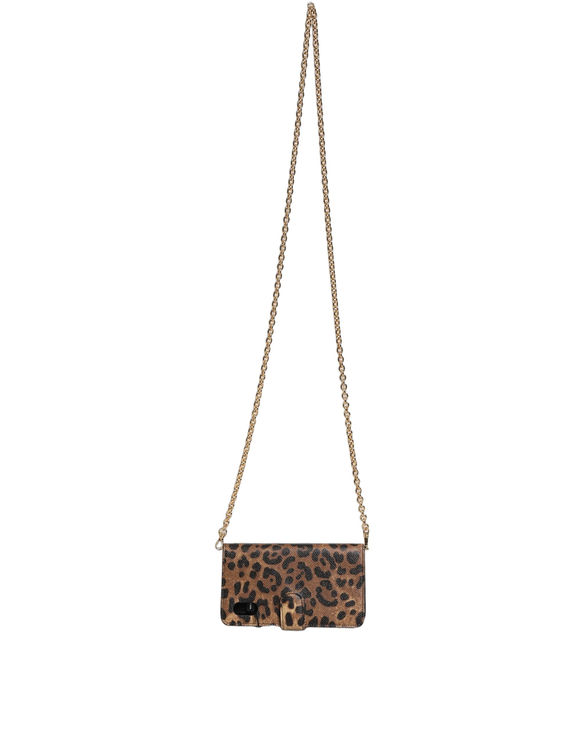 Flip Cover Brown Leopard Crystal Iphone X - Xs Case Bag