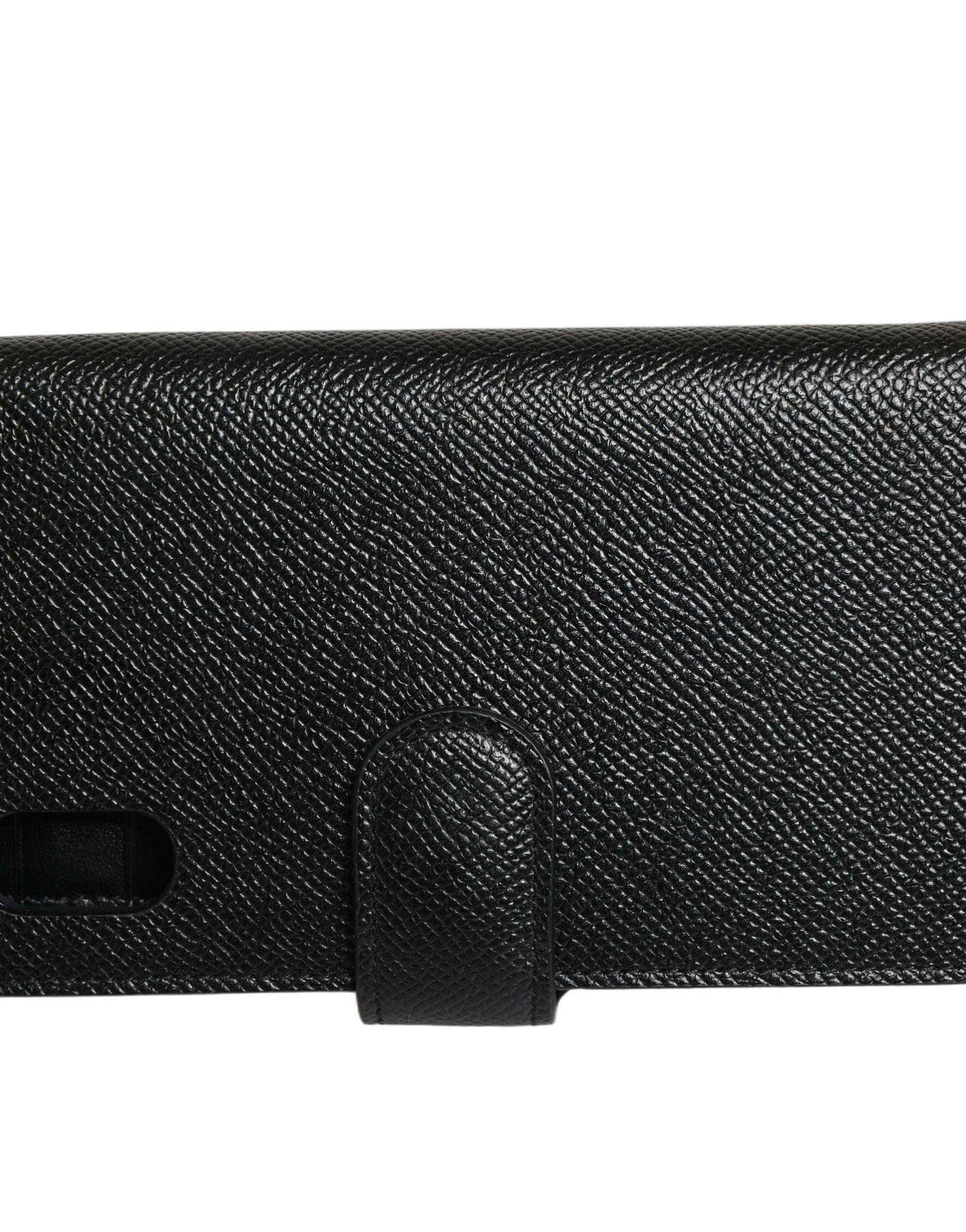 Case Flip Cover Black Calf Leather Iphone X - Xs Phone Bag