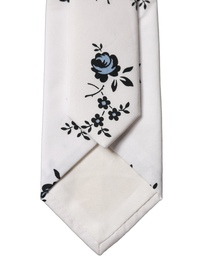 Dolce & Gabbana 100% Cotton necktie in white
