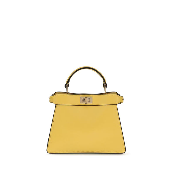 Fendi 100% Calf Leather Bos Taurus top handle bag in yellow