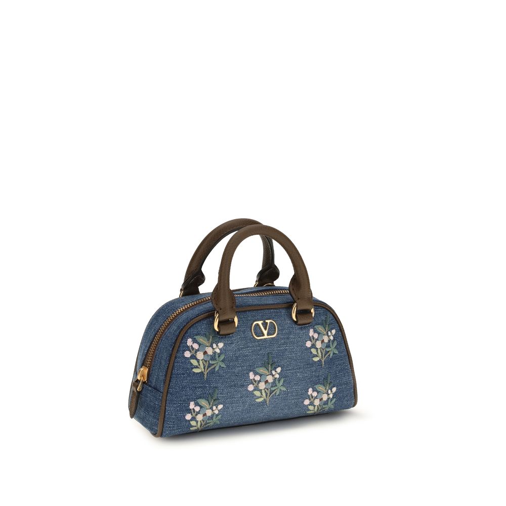 Blue Cotton Handbag Bag
