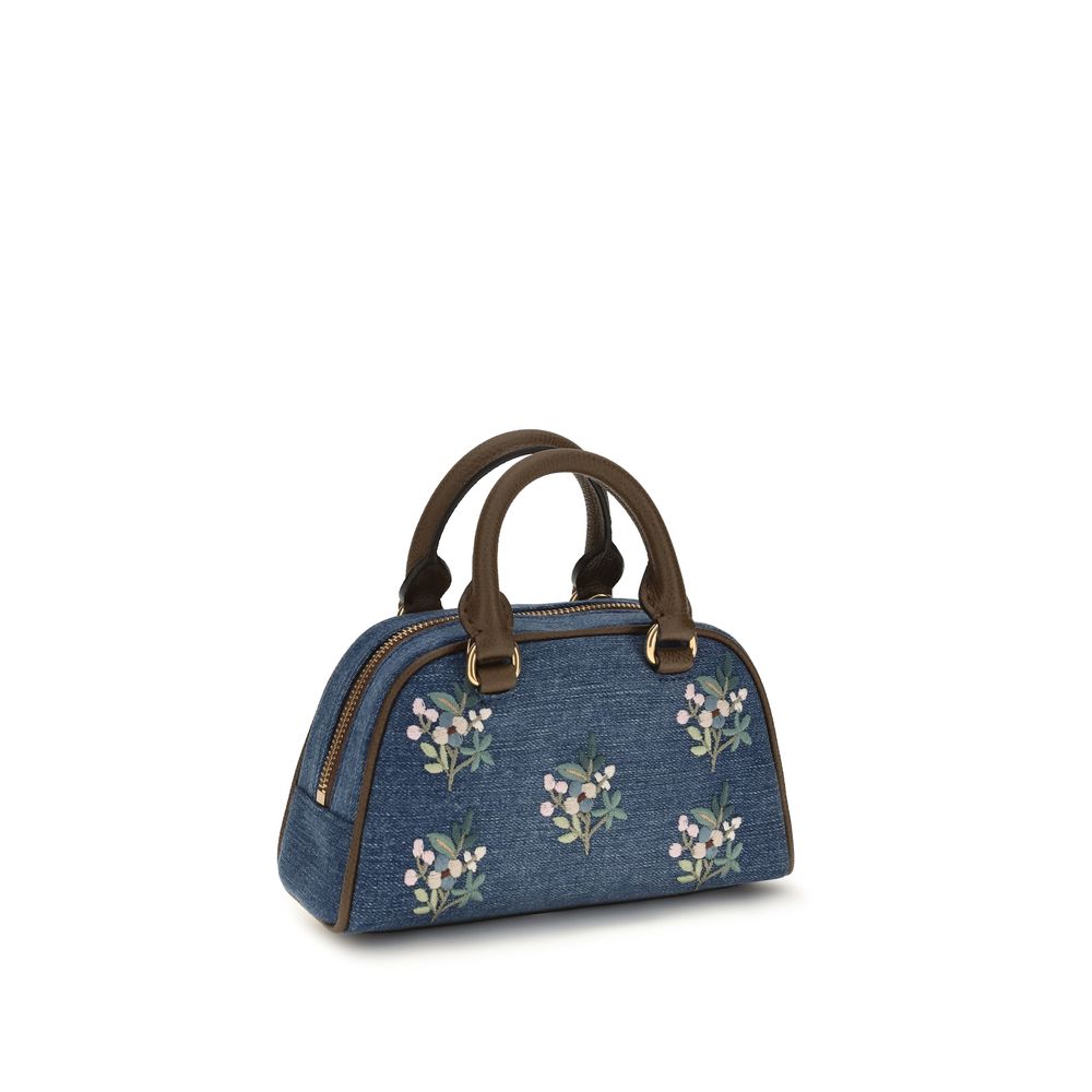 Blue Cotton Handbag Bag