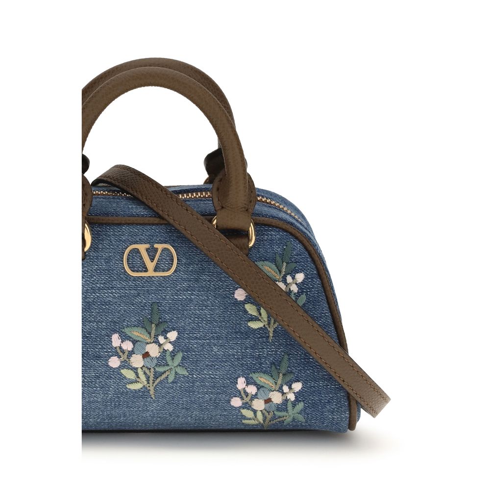 Blue Cotton Handbag Bag
