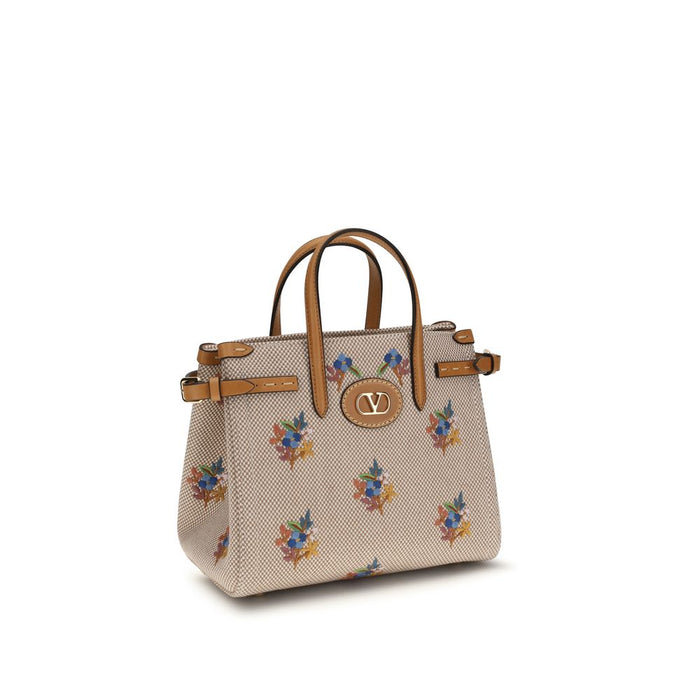 Beige Cotton Handbag Bag