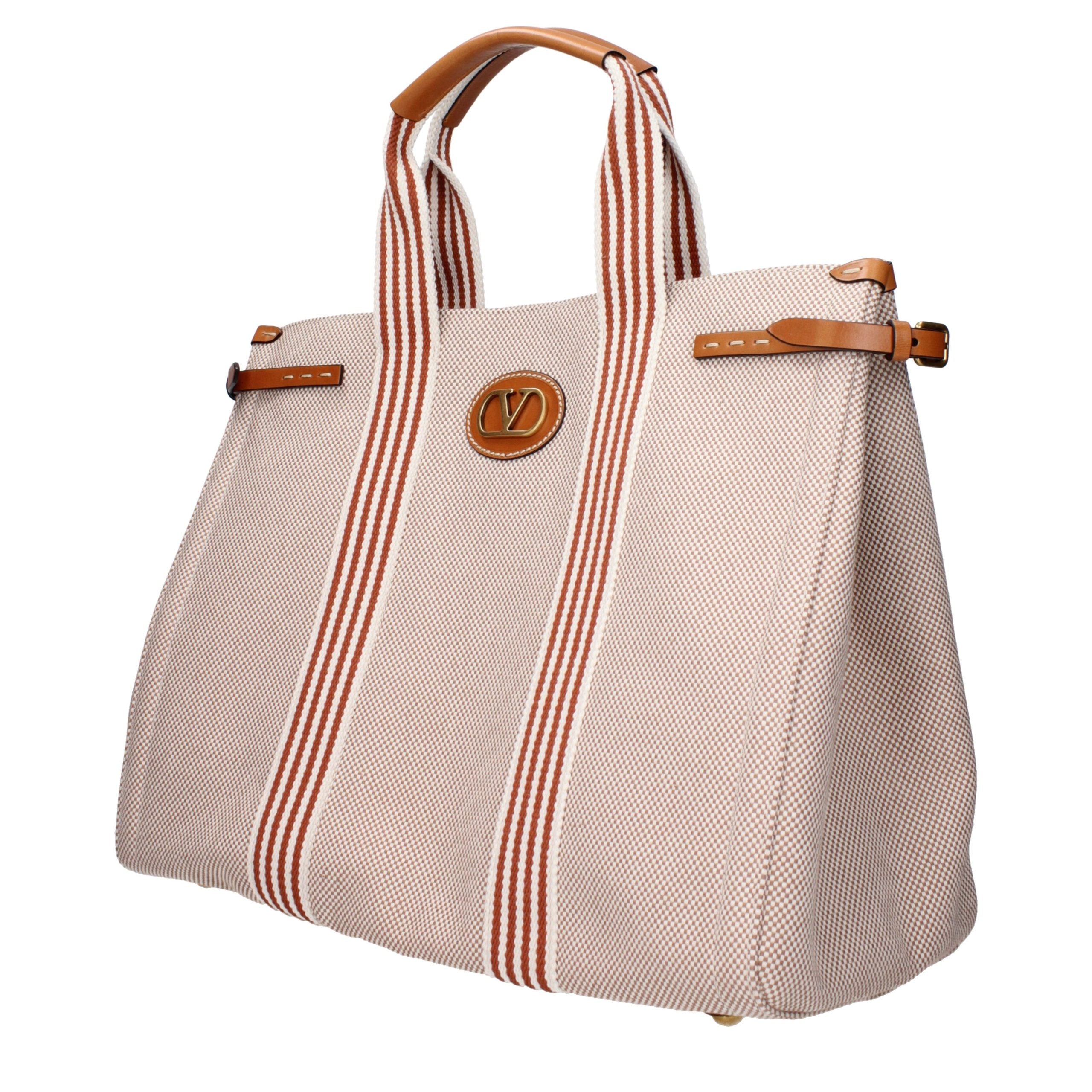 Beige Fabric Handbag Bag
