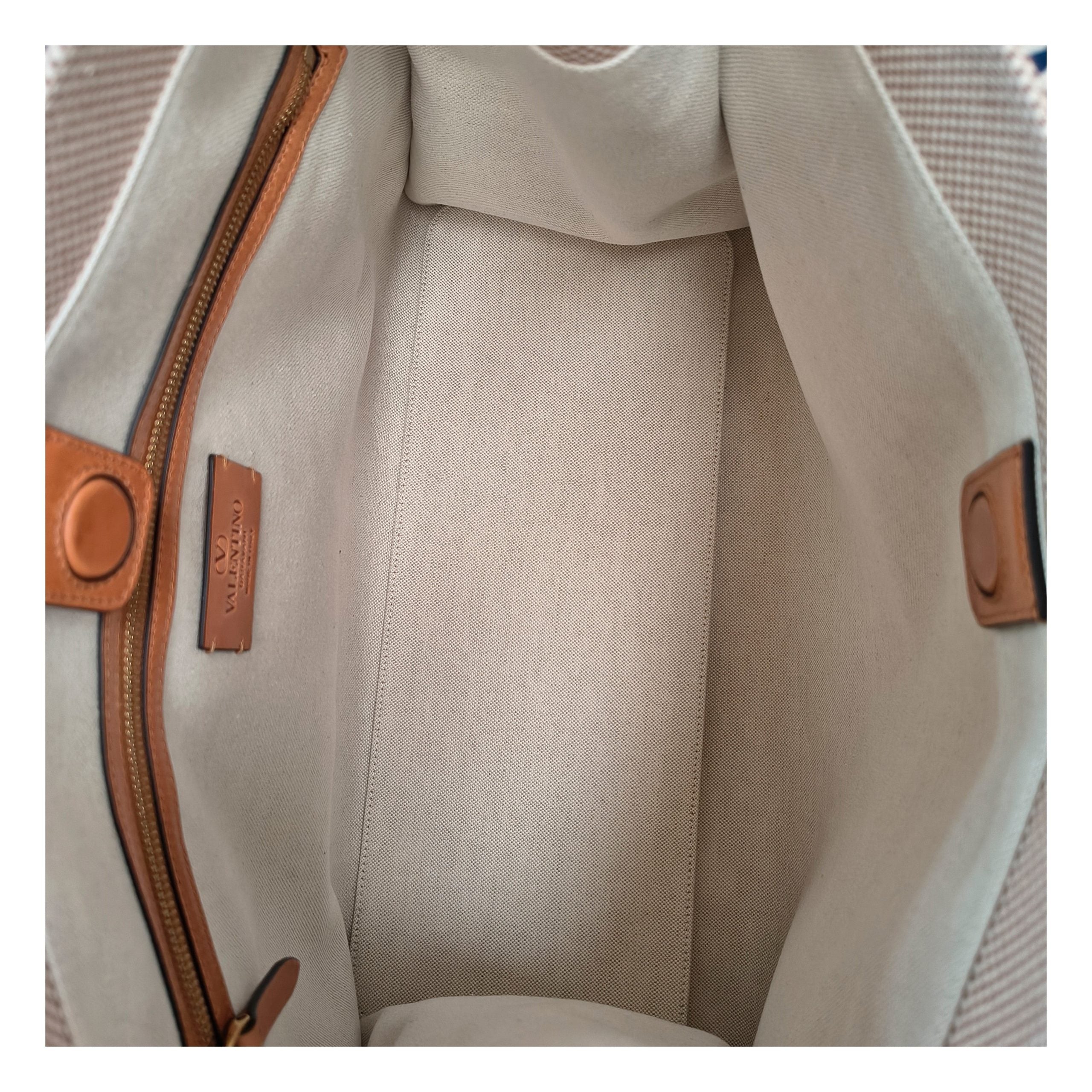 Beige Fabric Handbag Bag