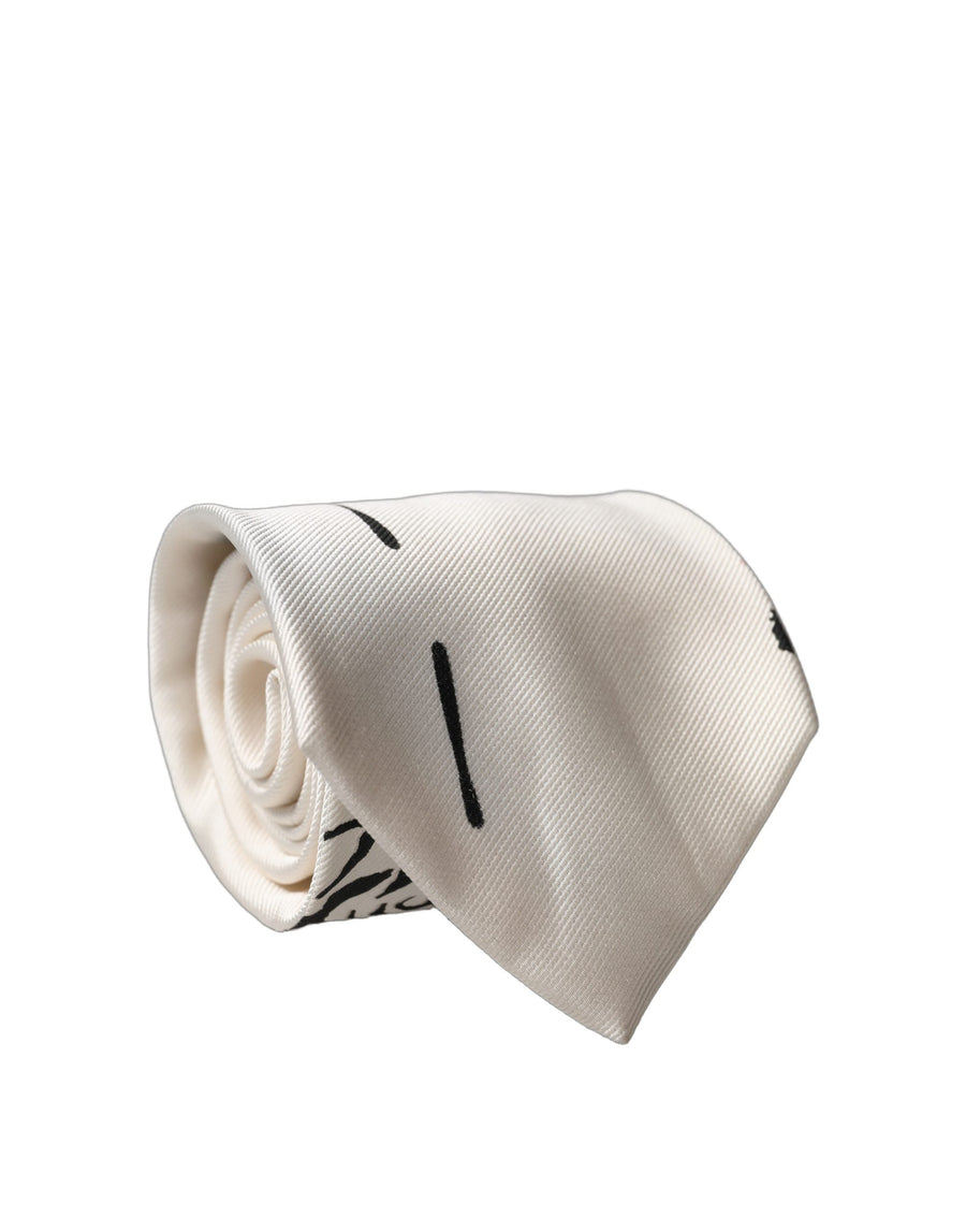 Dolce & Gabbana 100% Silk necktie in white