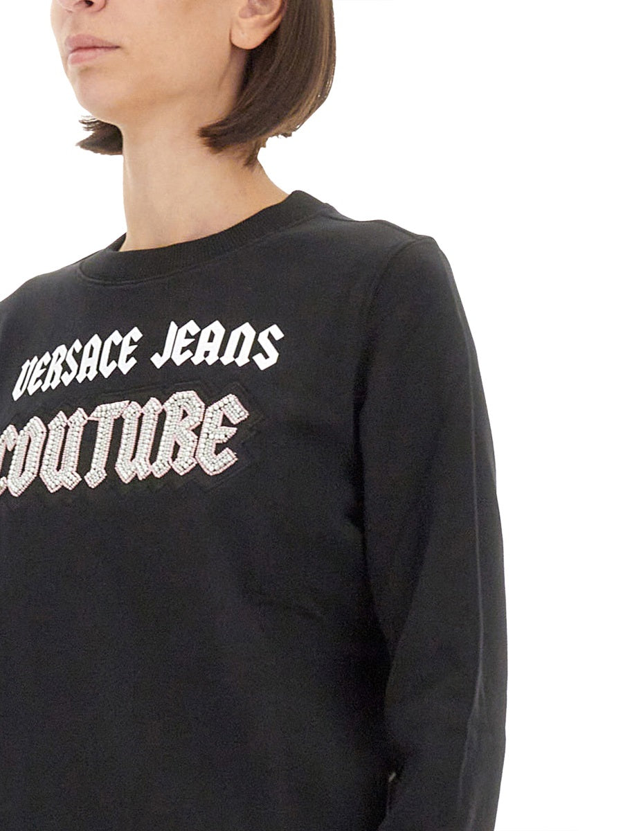 Sweatshirt With Logo Black Cotton Sweatshirts