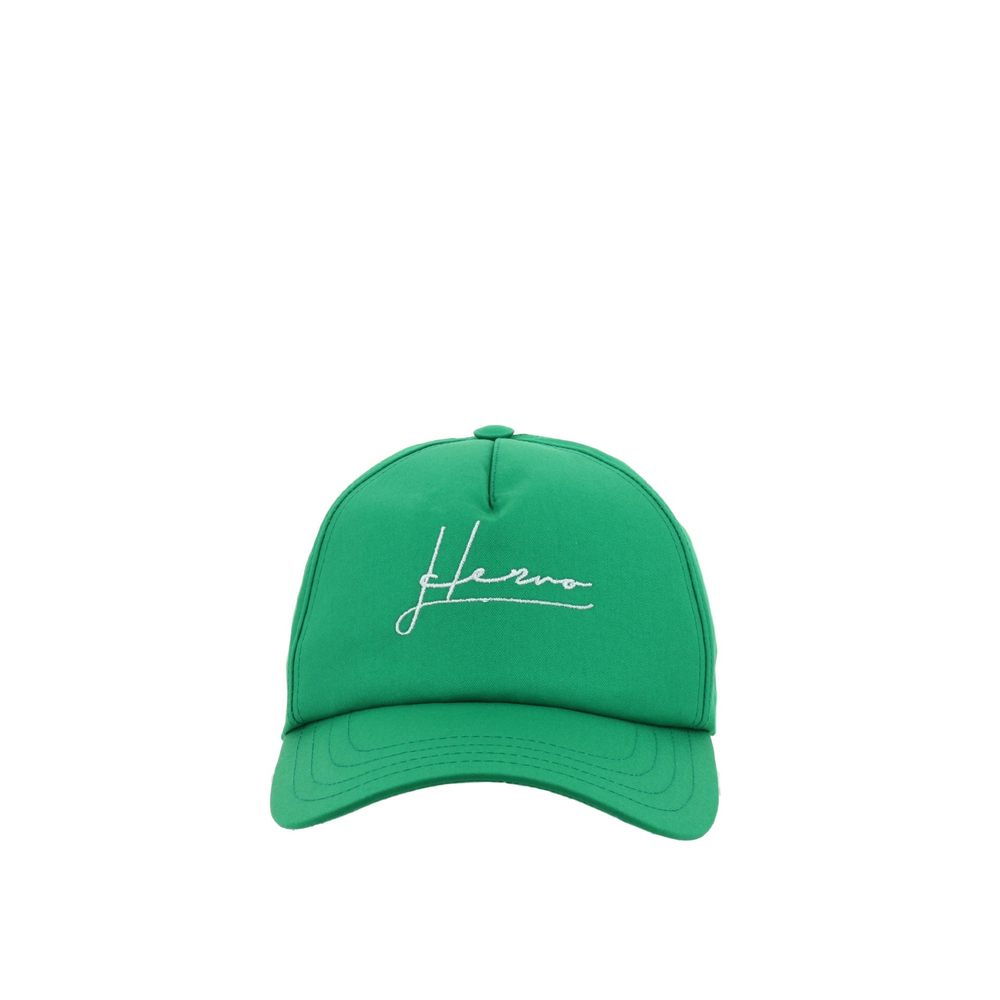 Herno HE-9149900488916 100% Cotton baseball cap in green