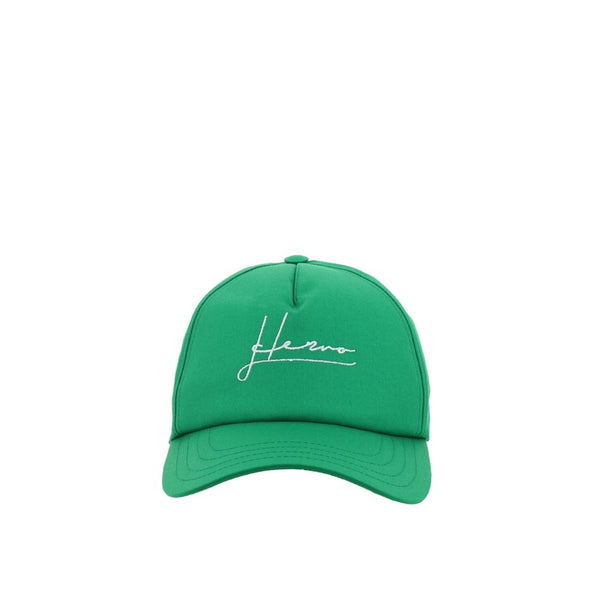 Herno HE-9149900488916 100% Cotton baseball cap in green