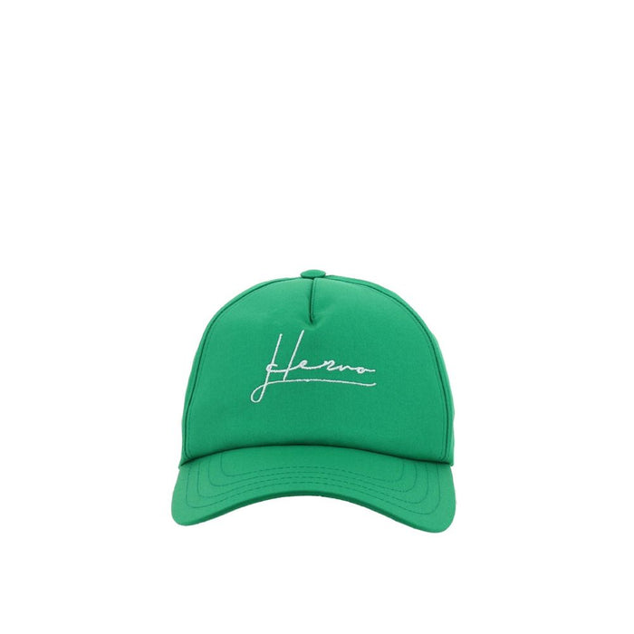 Herno HE-9149900488916 100% Cotton baseball cap in green