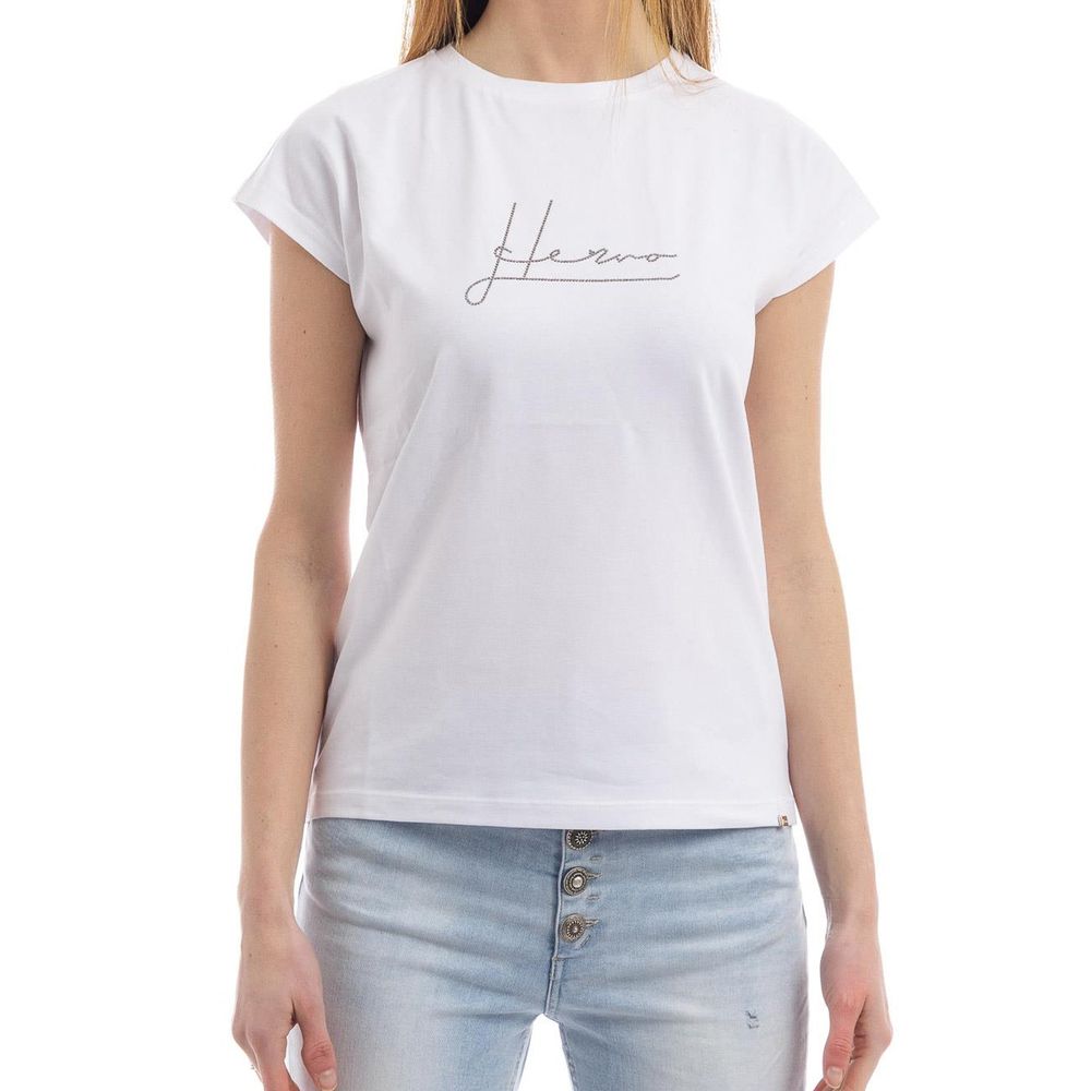 Herno 95% Cotton 5% Elastane t-shirt in white — view 2