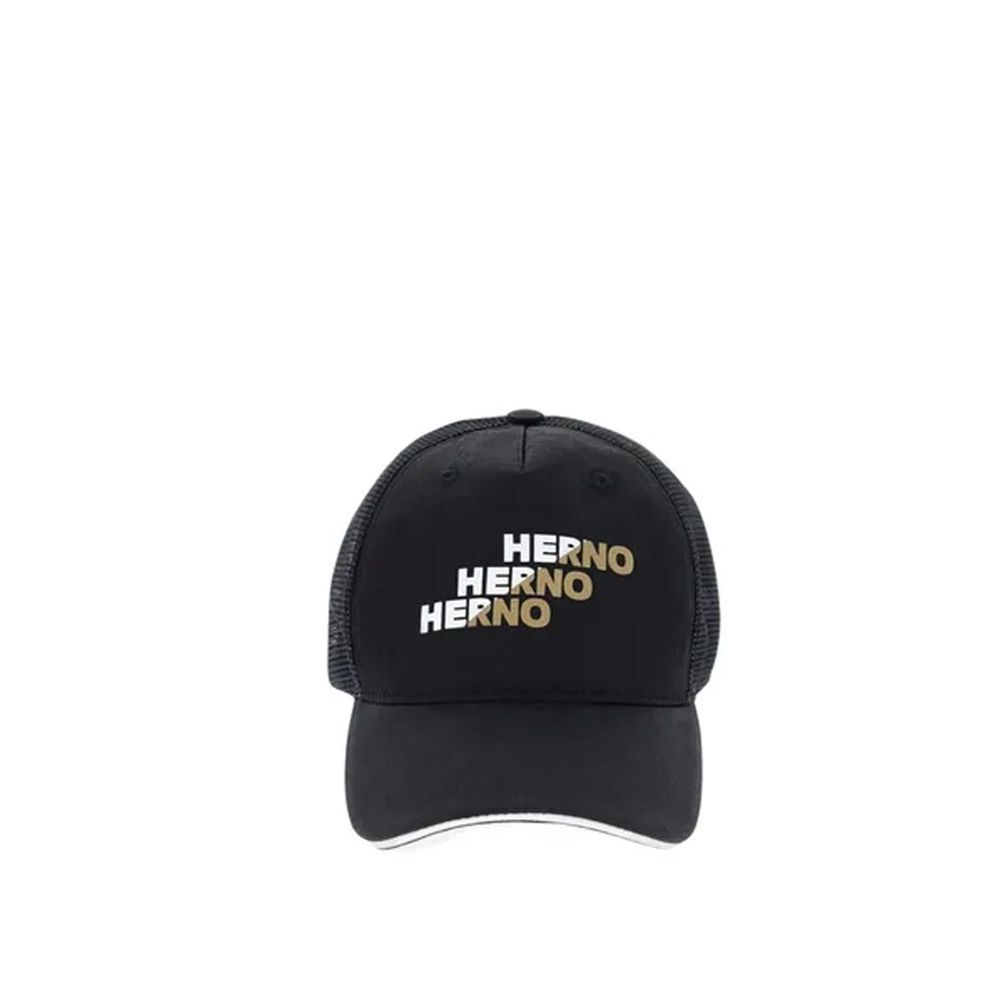 Herno HE-9149981819092 100% Cotton baseball cap in black