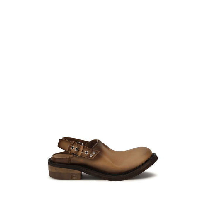 Miu Miu Upper: 100% Calf Leather Bos Taurus mule in brown