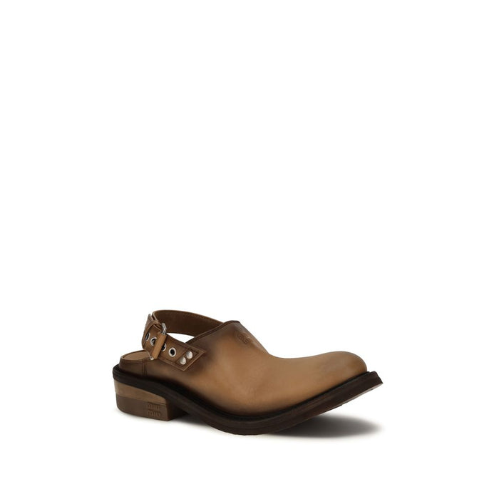 Miu Miu Upper: 100% Calf Leather Bos Taurus mule in brown — view 2