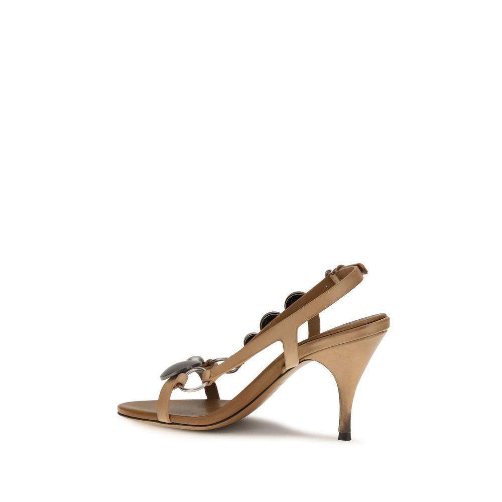 Miu Miu 100% Calf Leather Bos Taurus heel in brown — view 3