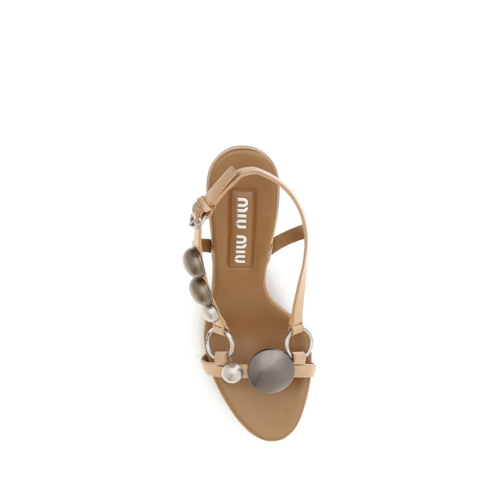 Miu Miu 100% Calf Leather Bos Taurus heel in brown — view 4