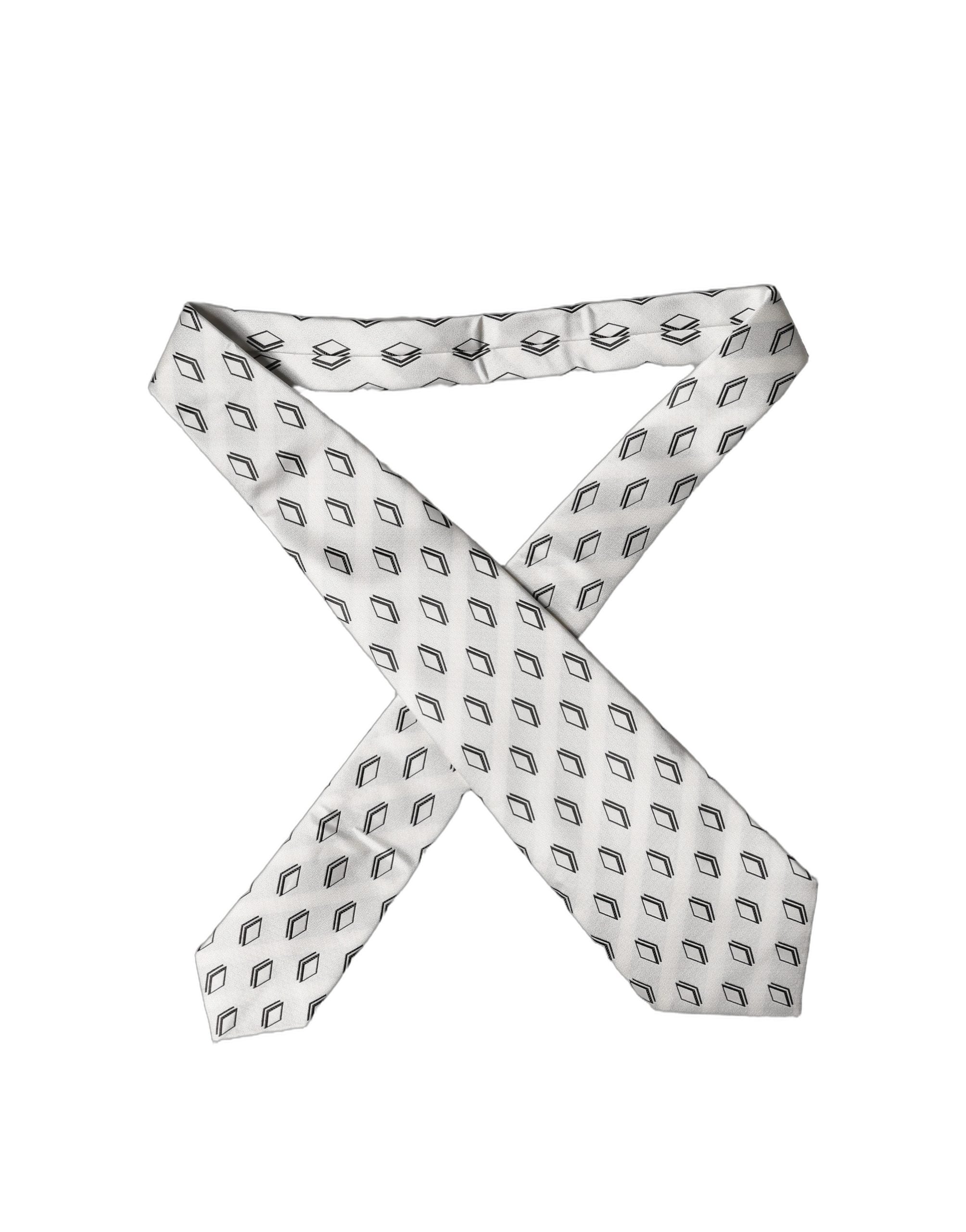 Dolce & Gabbana 100% Silk necktie in white — view 4