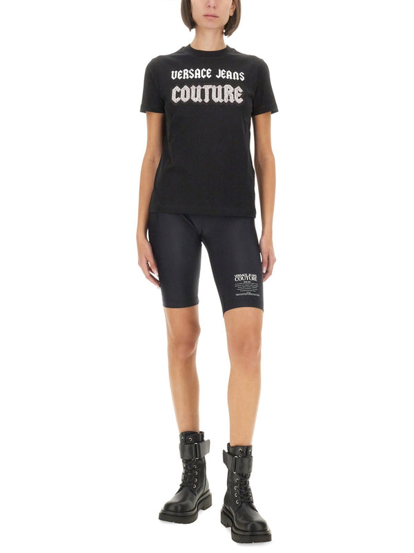T-Shirt With Logo Black Cotton T-shirts