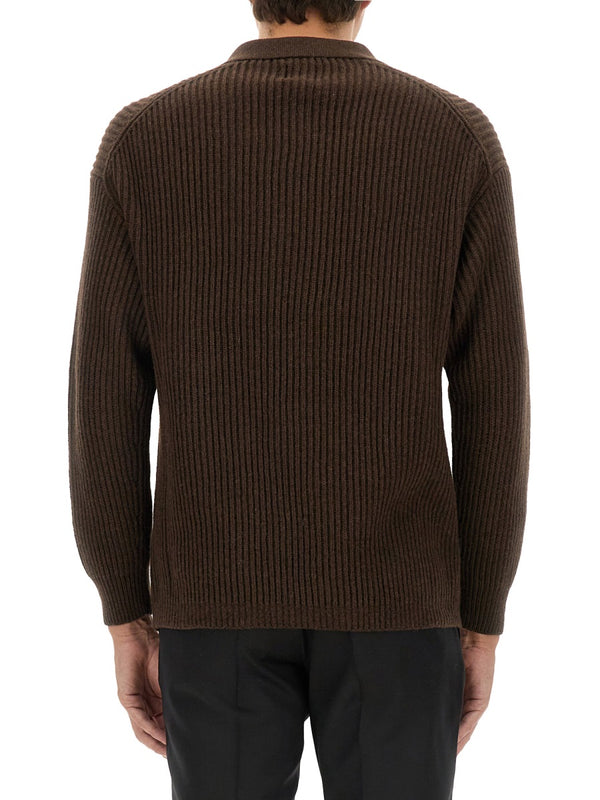 Wool Jersey Brown Polyamide Jumpers