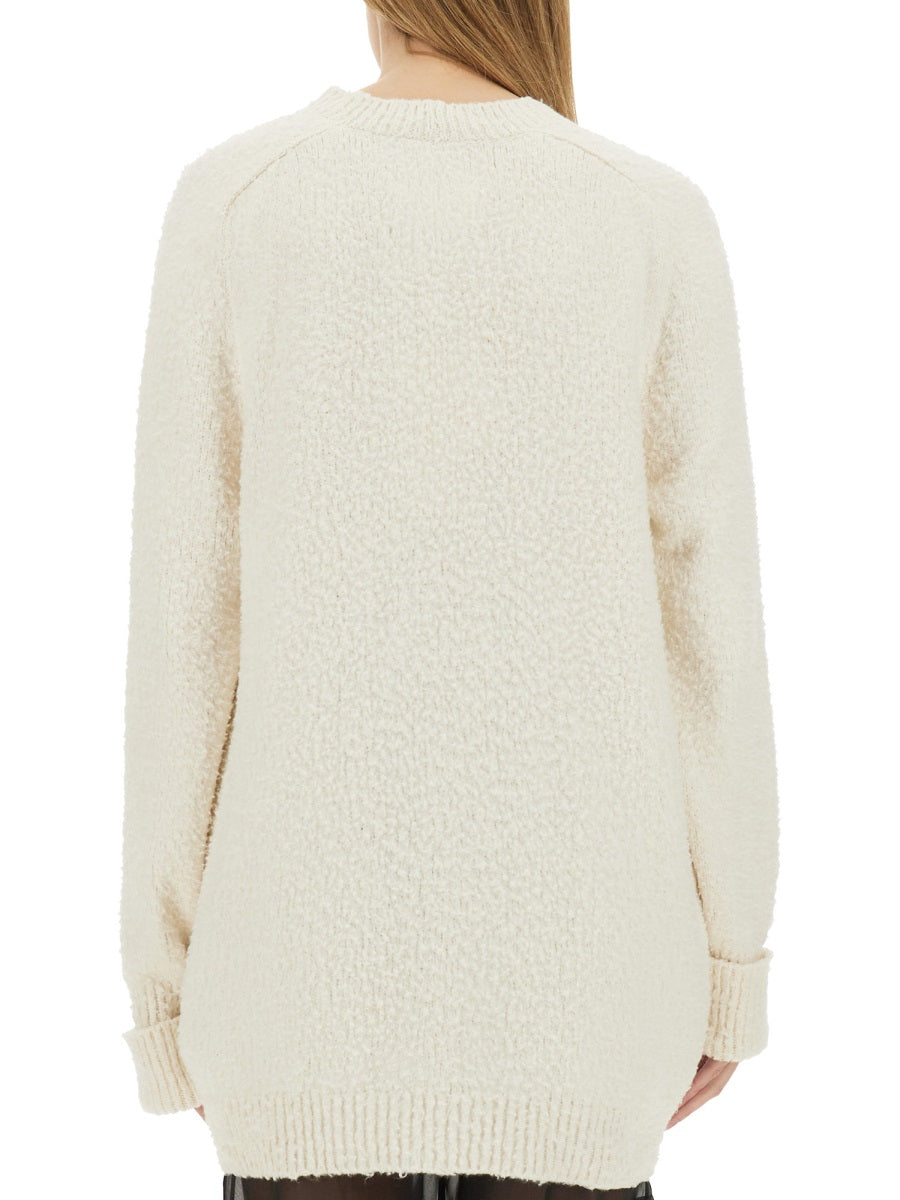 Oversized Cardigan White Cotton Jumpers