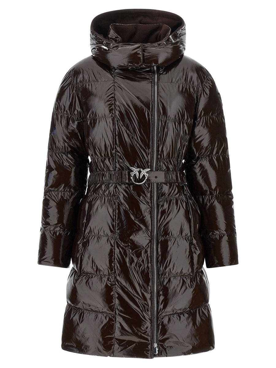 Pinko Love Birds Down Jacket — Black