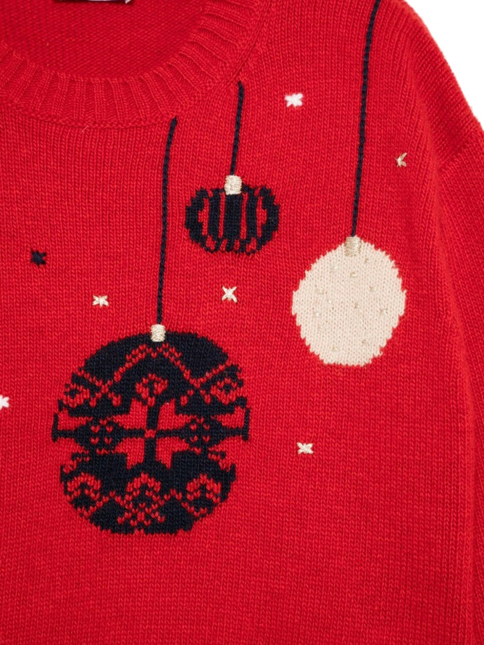 Tricot Knit Red Virgin Wool Sweatshirts