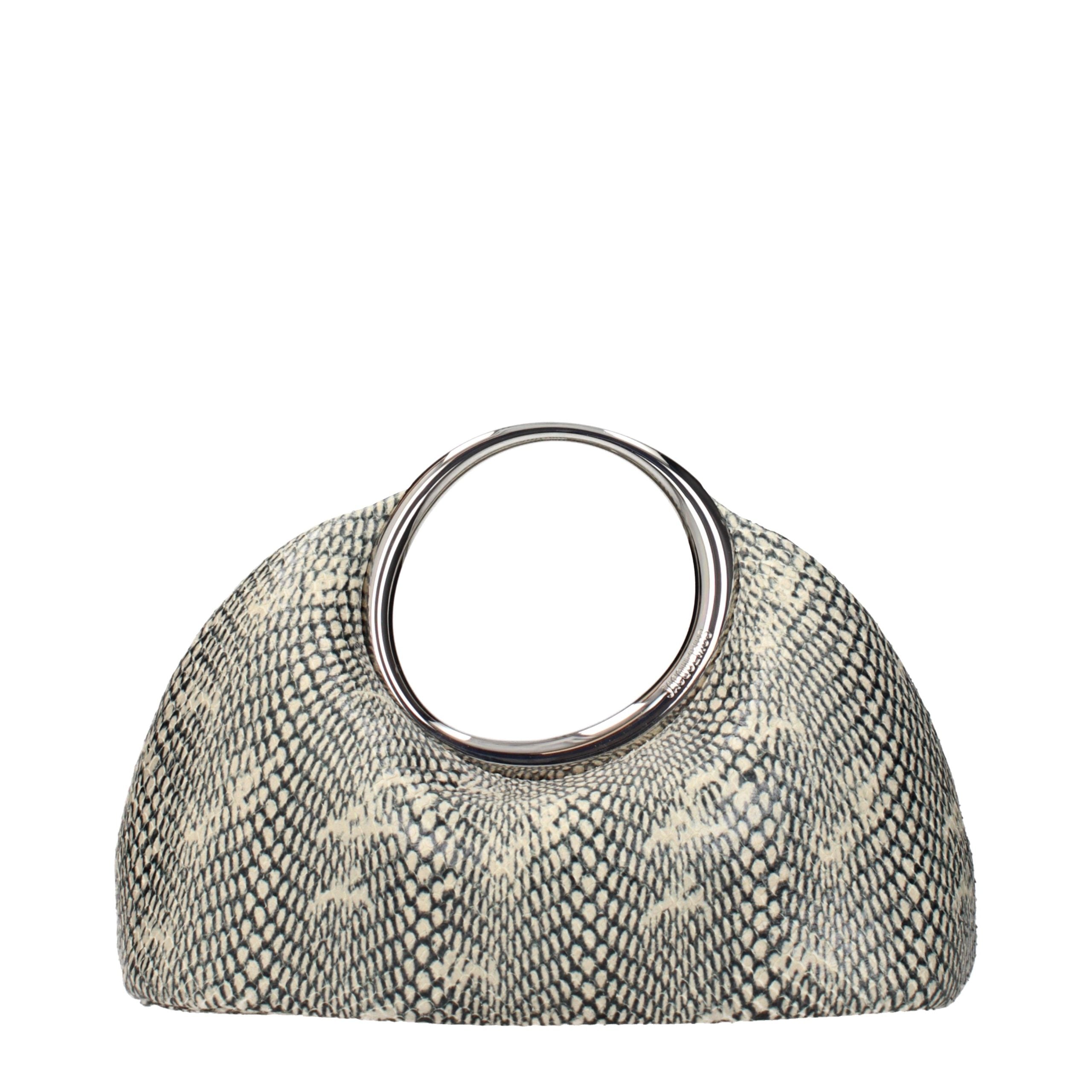 Beige Leather Handbag Bag