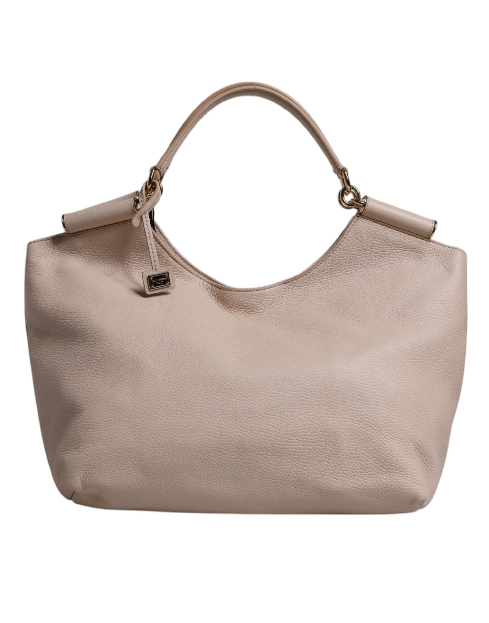 Light Pink Leather Logo Plaque Tote Shoulder Borse Bag Deer