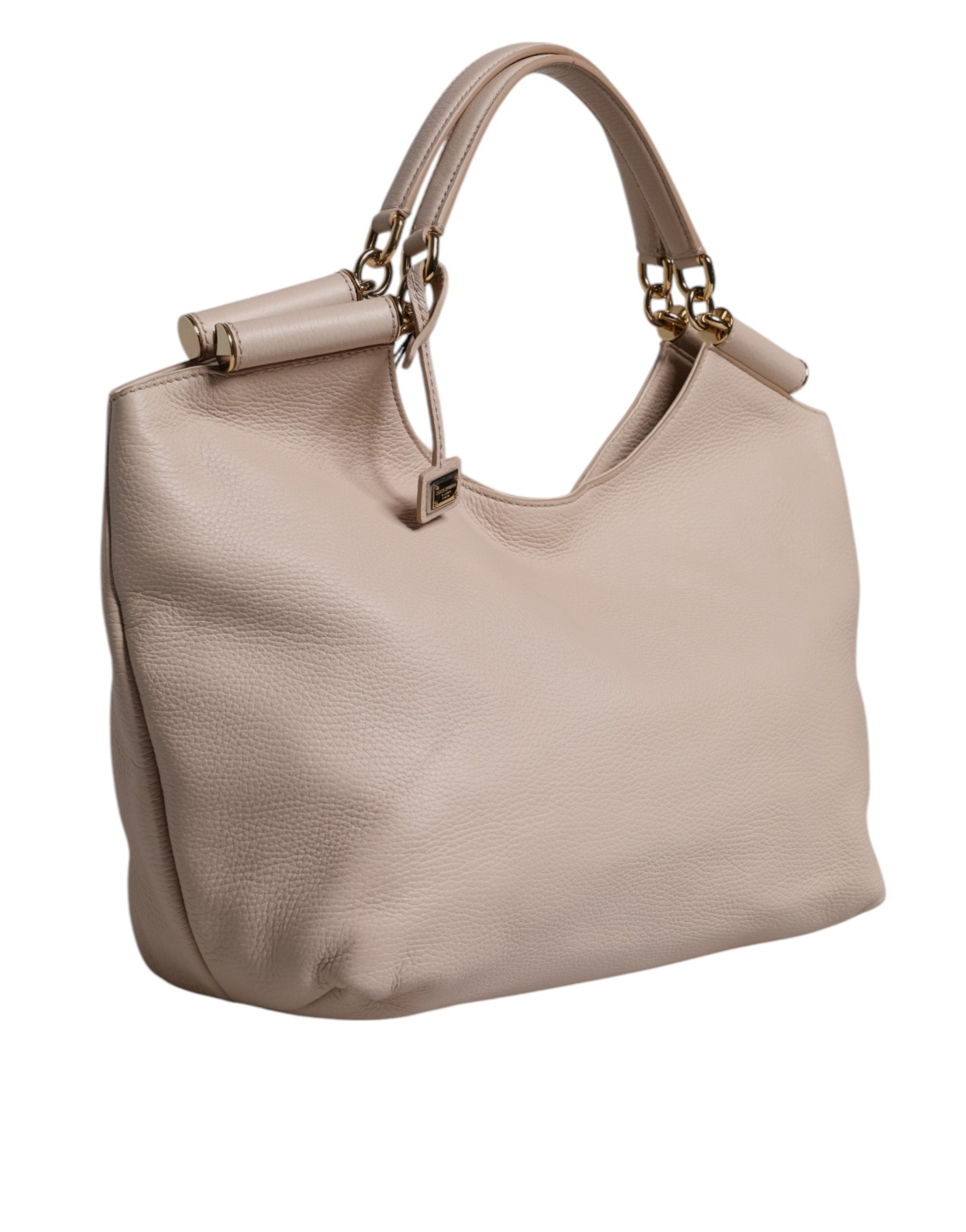 Light Pink Leather Logo Plaque Tote Shoulder Borse Bag Deer