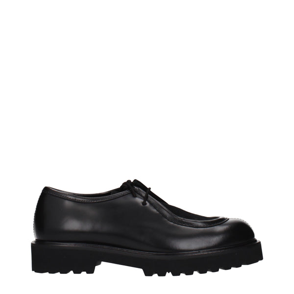 Max Mara Black leather derby in black