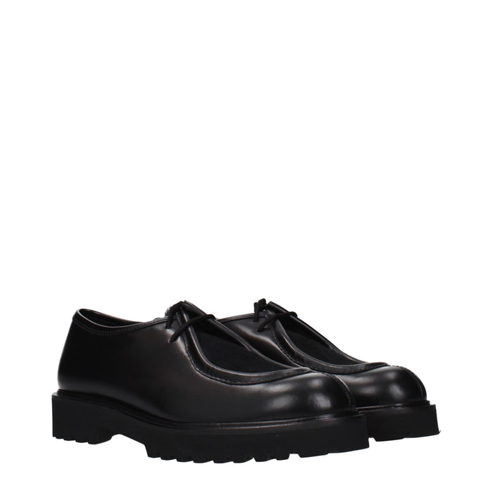 Max Mara Black leather derby in black — view 2