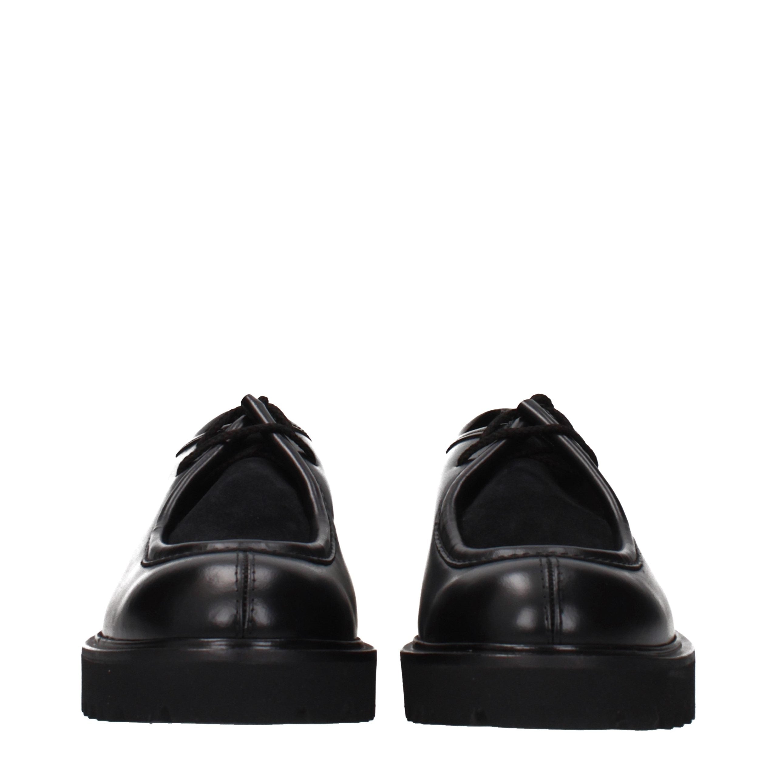 Max Mara Black leather derby in black — view 3