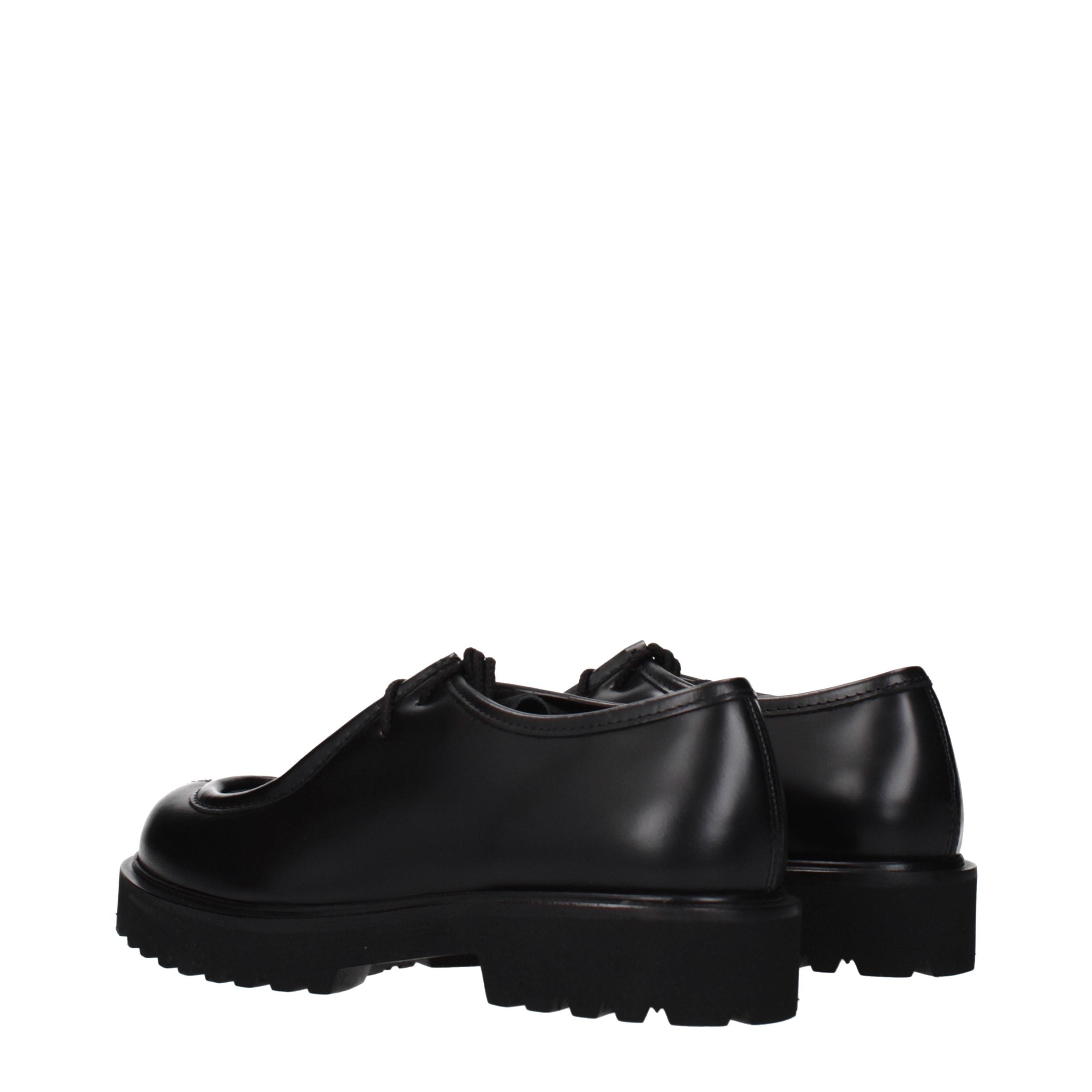 Max Mara Black leather derby in black — view 4