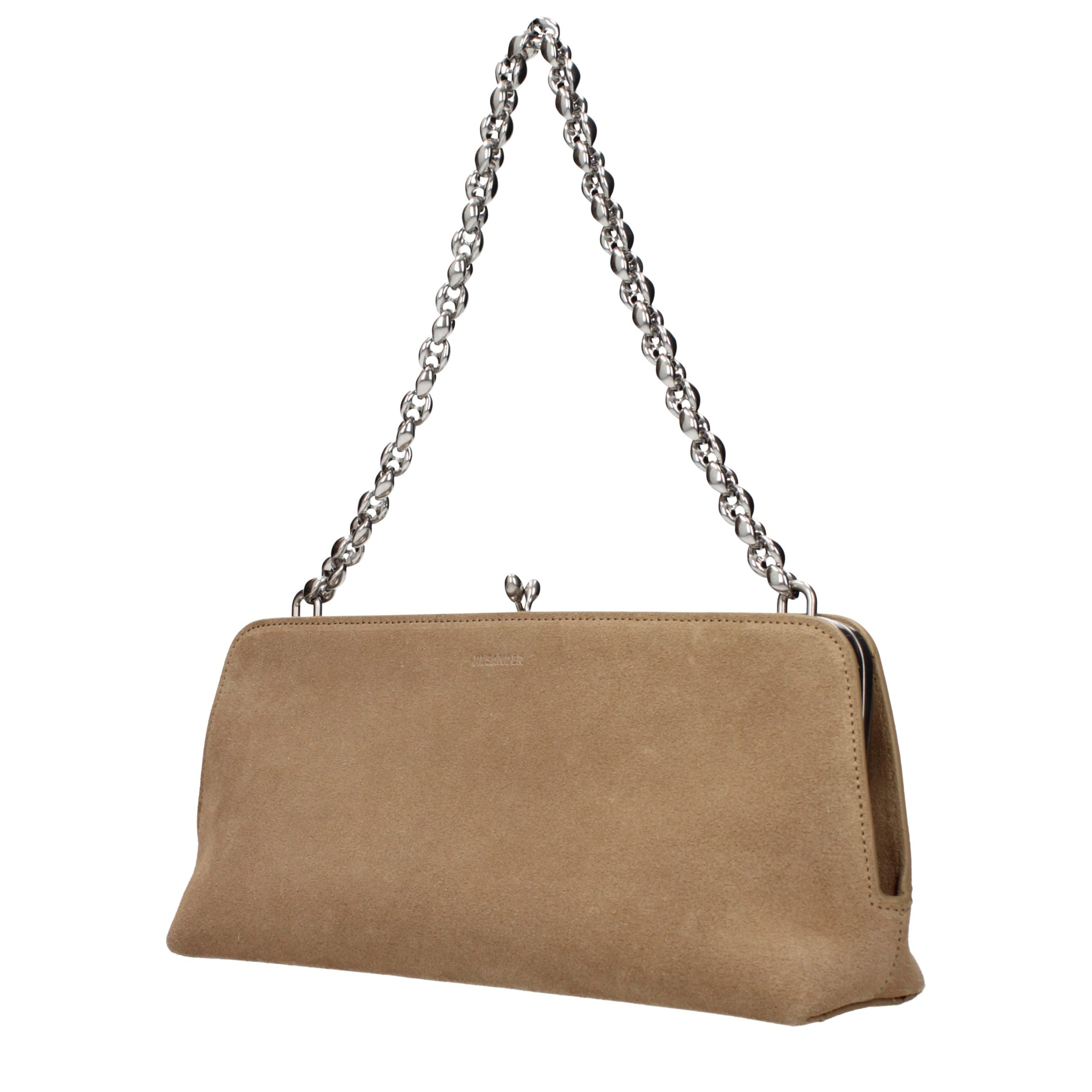 Beige Leather Handbag Bag
