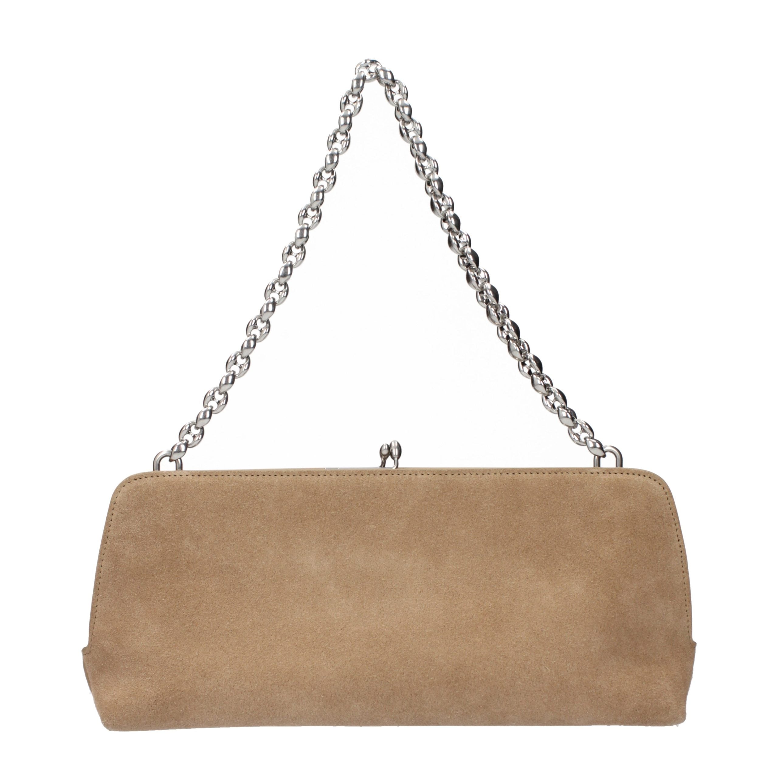 Beige Leather Handbag Bag